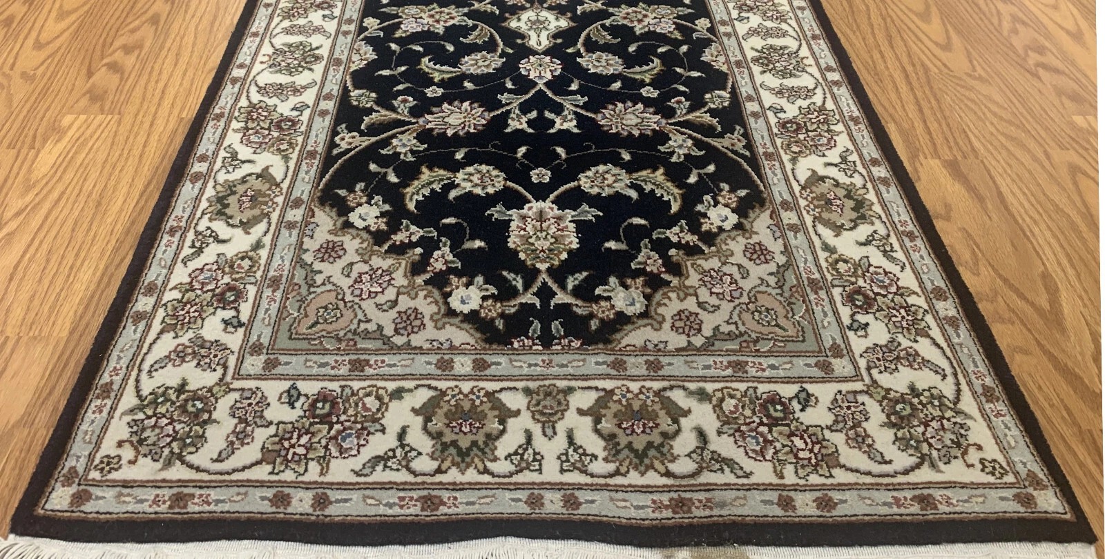 2.6 x 6 Fine Hand knotted Wool and Silk Runner