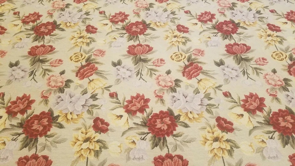 9 x 12 Hand woven French Aubusson Needle point 100% wool Area rug