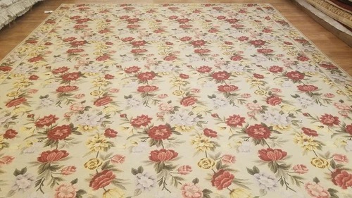 9 x 12 Hand woven French Aubusson Needle point 100% wool Area rug