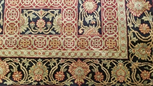 6 x 9 Red Indo Agra Hand Knotted hand Span wool fine Quality rug