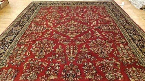 8 x 10 Stunning Beautiful fine Quality Indo Sarouk Hand Knotted Wool Rug