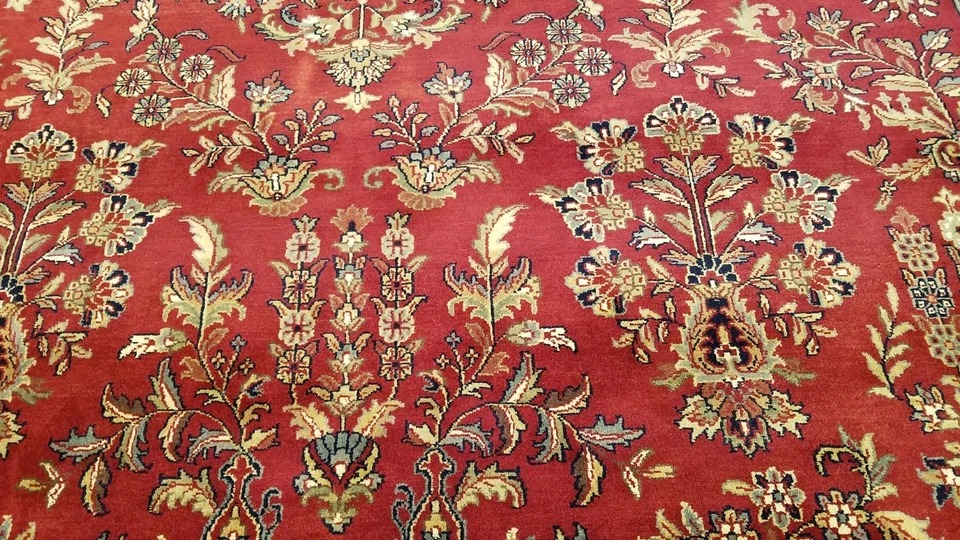 8 x 10 Stunning Beautiful fine Quality Indo Sarouk Hand Knotted Wool Rug