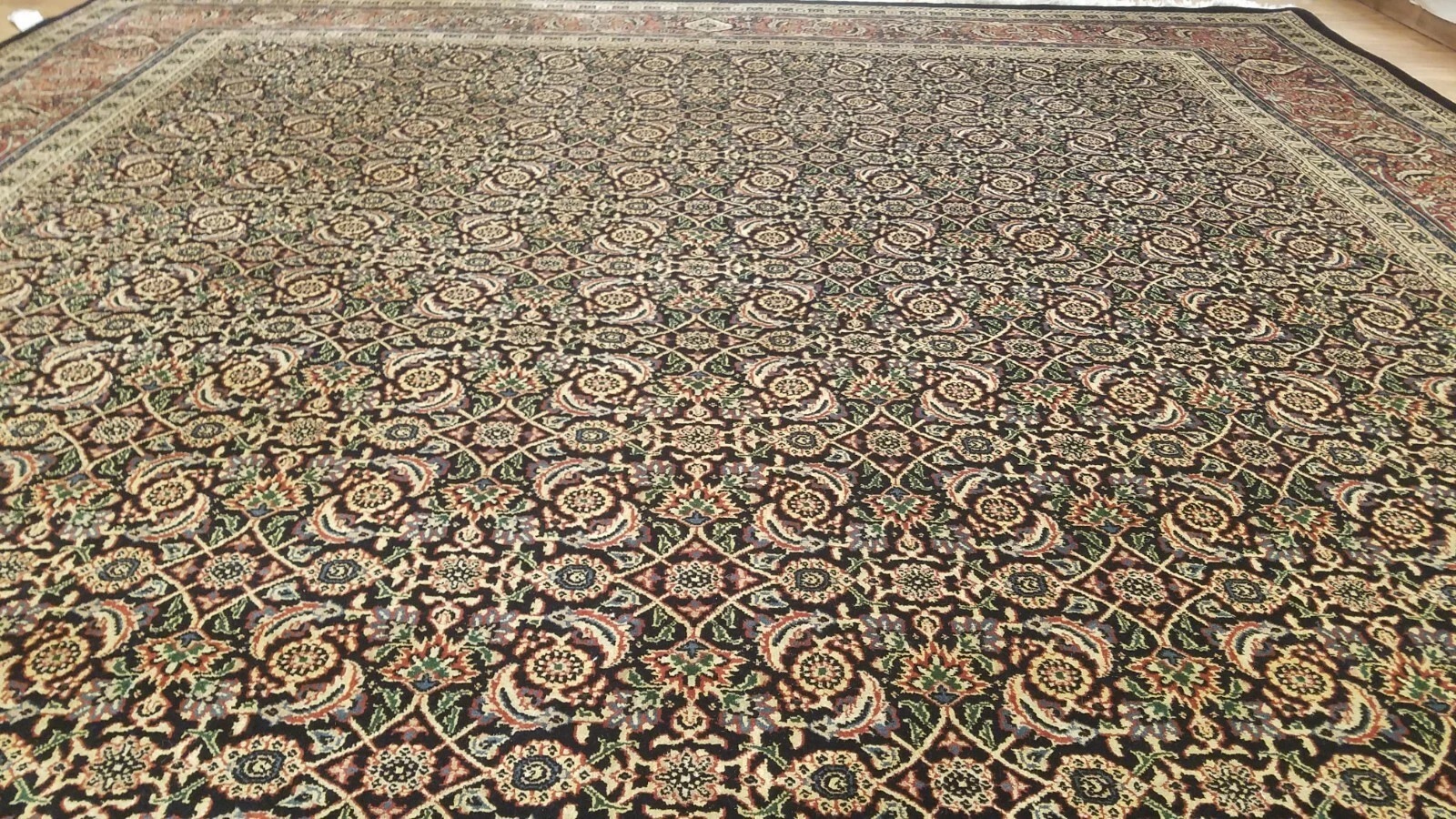 9 x 12 Black Very High Quality Harati hand Knotted Wool Oriental Rug