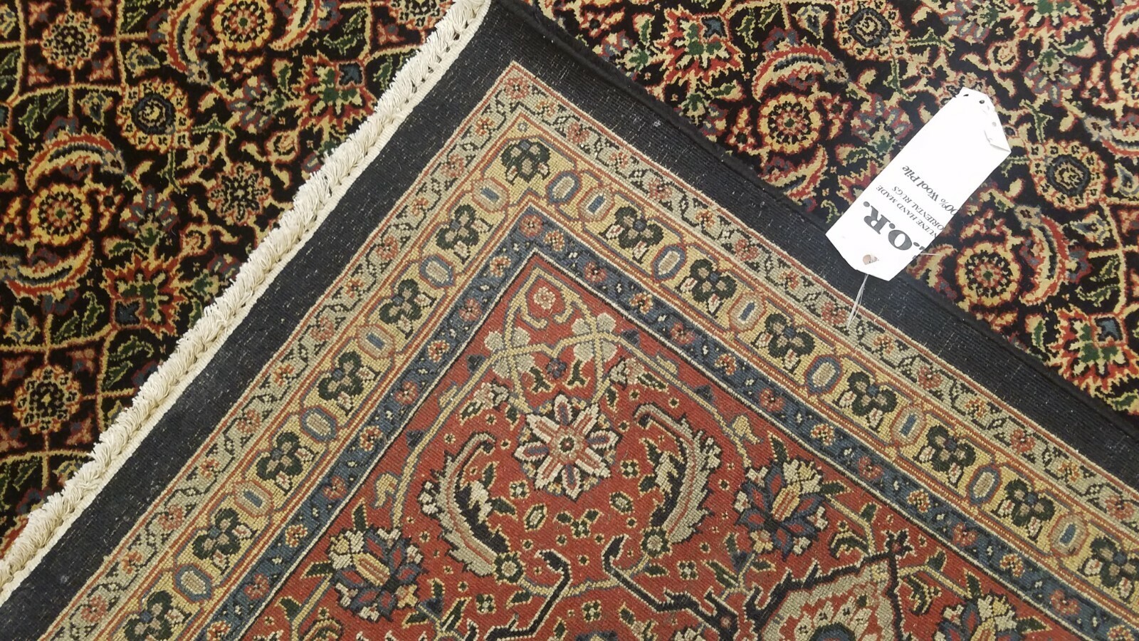 9 x 12 Black Very High Quality Harati hand Knotted Wool Oriental Rug