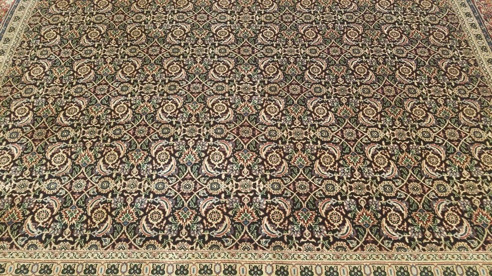 9 x 12 Black Very High Quality Harati hand Knotted Wool Oriental Rug