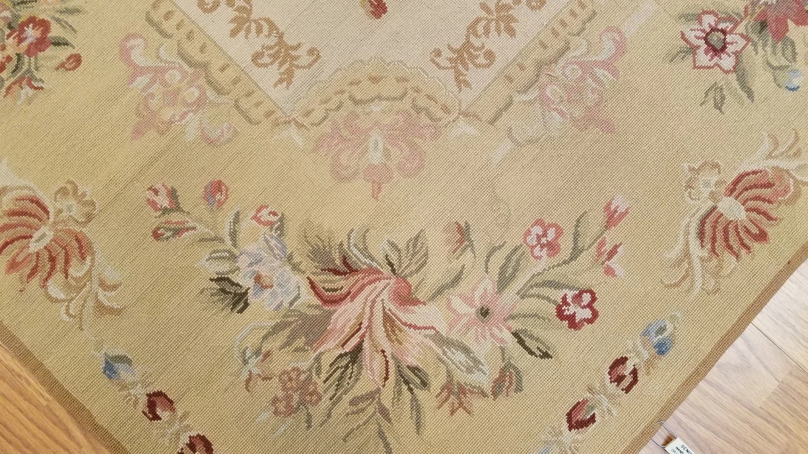 6 x 9 Hand woven English garden design Needle point 100% wool Area rug
