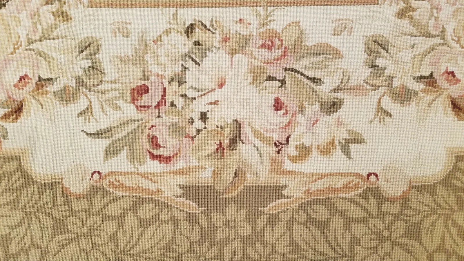 6 x 9 Hand woven French Aubusson Needle point 100% wool Area rug