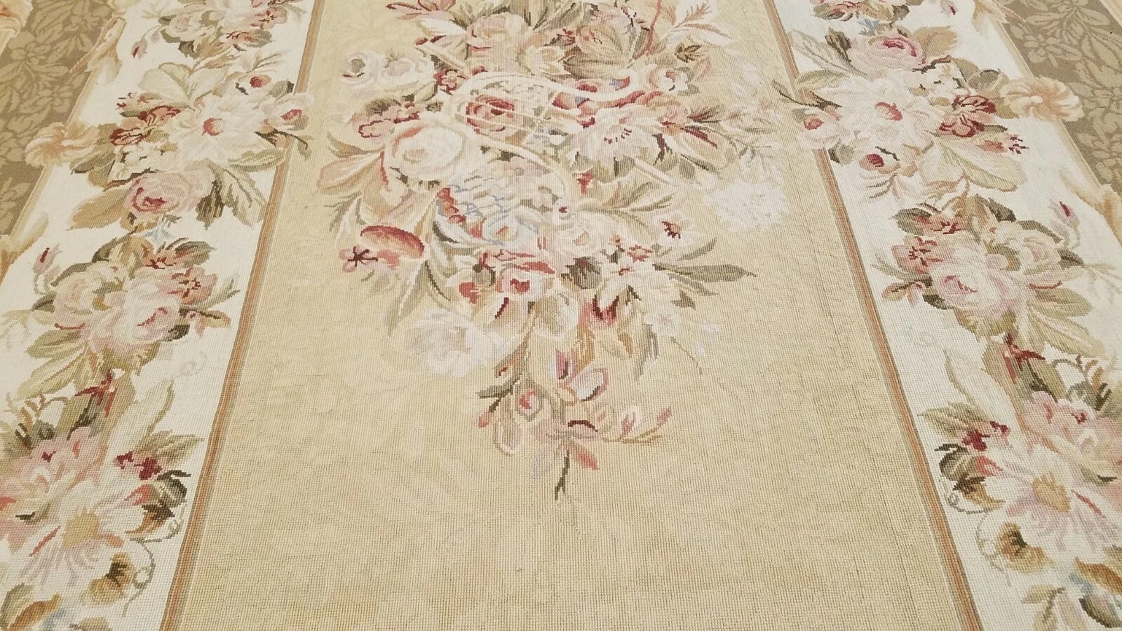 6 x 9 Hand woven French Aubusson Needle point 100% wool Area rug