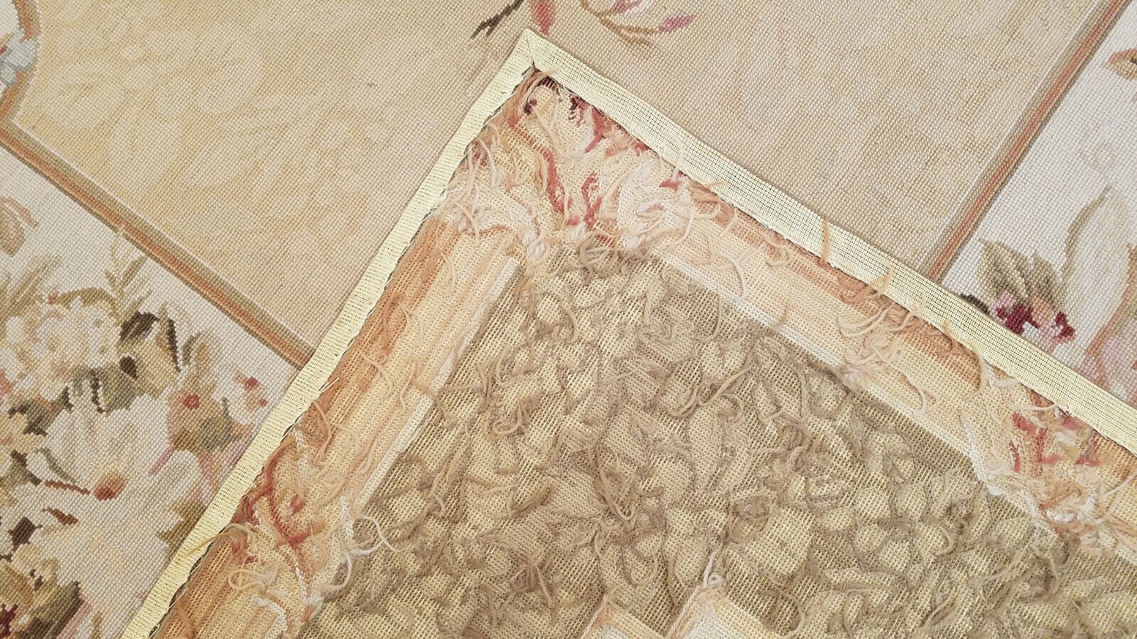 6 x 9 Hand woven French Aubusson Needle point 100% wool Area rug
