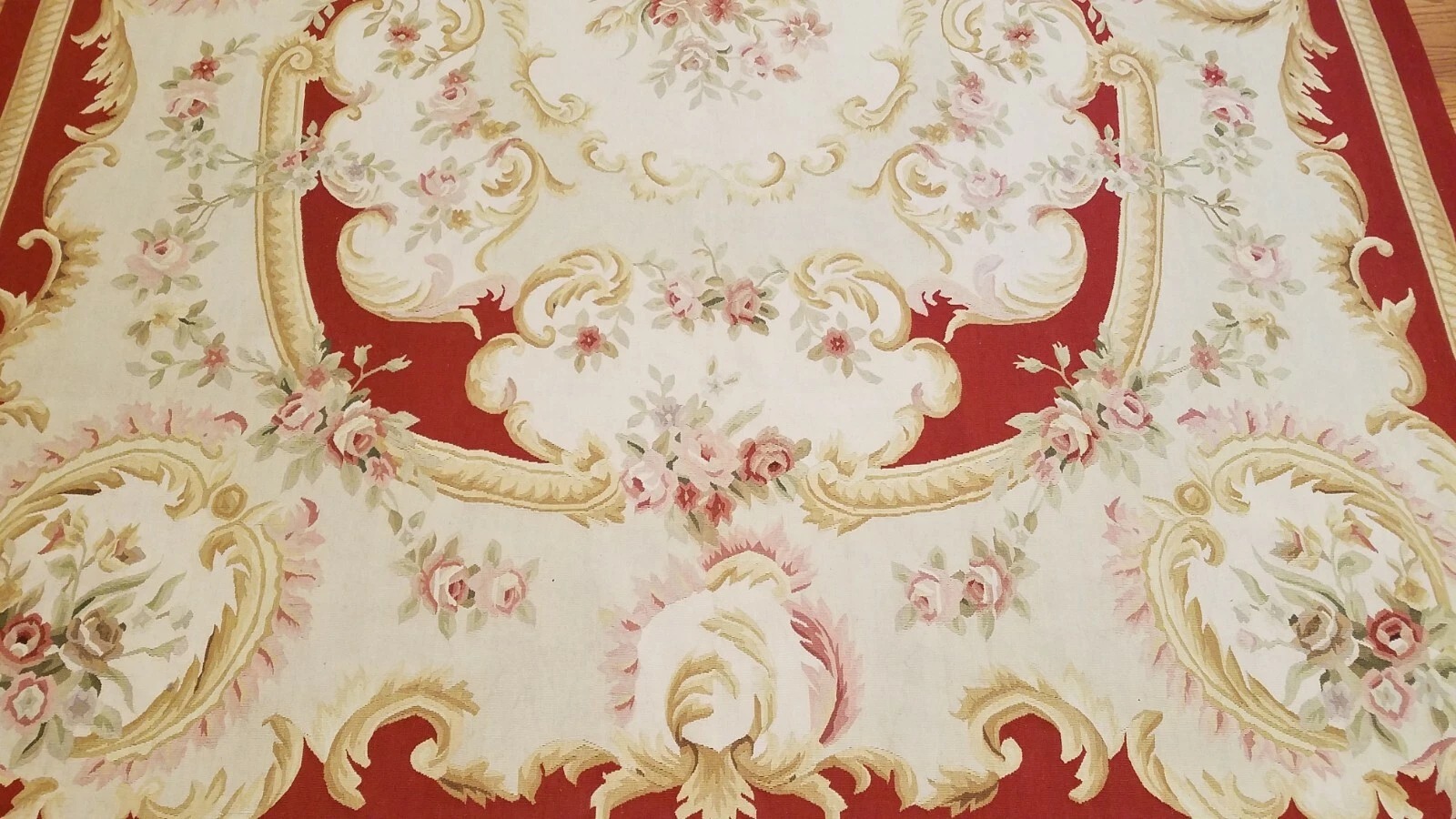 9 x 12 Hand woven French Aubusson Weave 100% wool Area rug