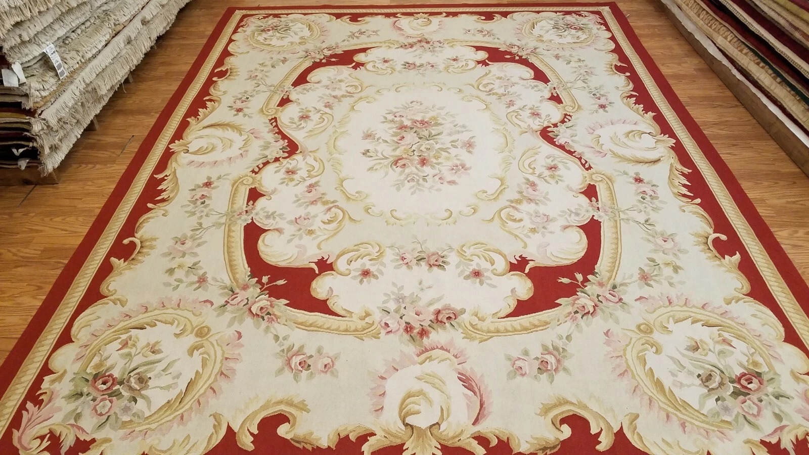 9 x 12 Hand woven French Aubusson Weave 100% wool Area rug