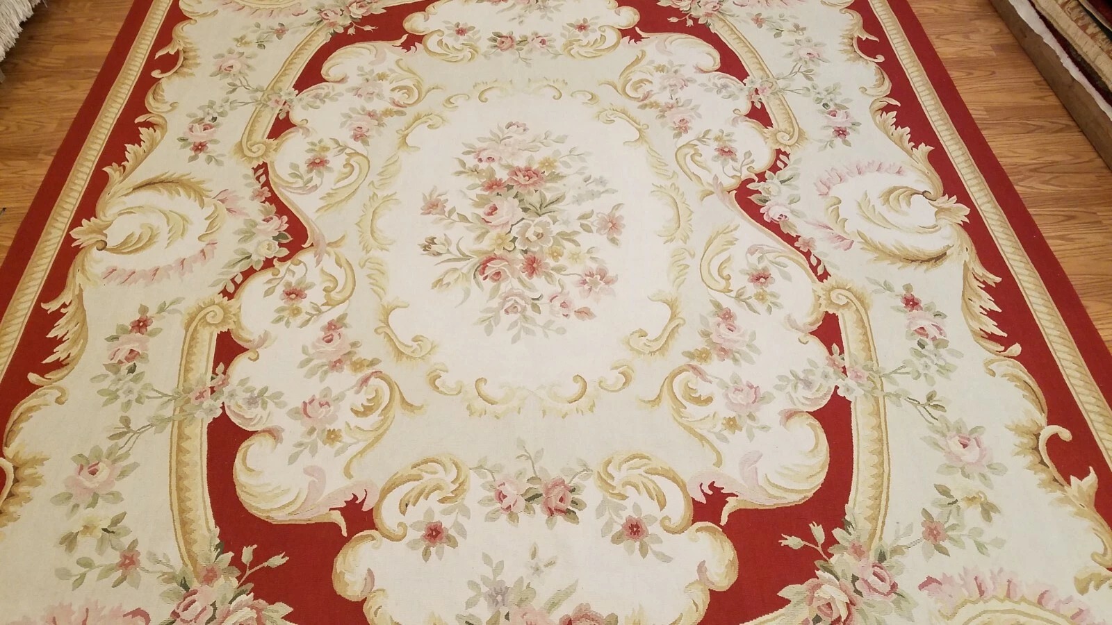9 x 12 Hand woven French Aubusson Weave 100% wool Area rug