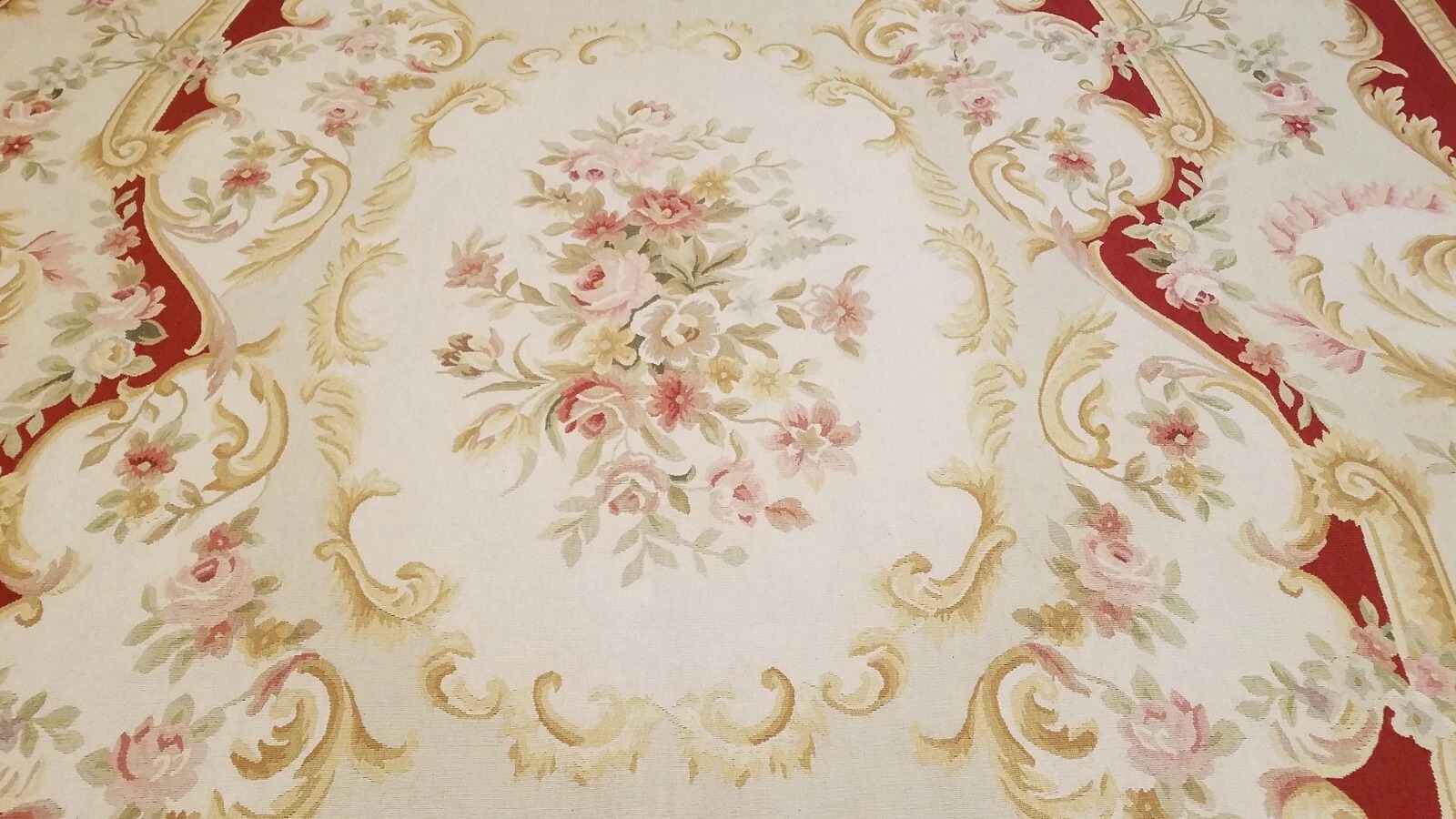 9 x 12 Hand woven French Aubusson Weave 100% wool Area rug