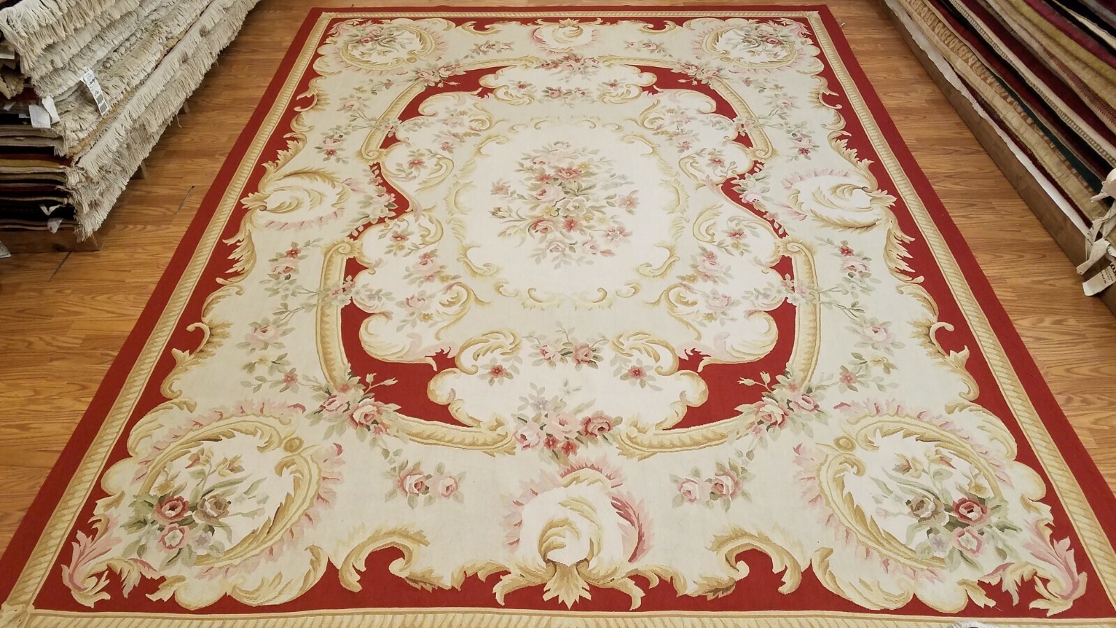 9 x 12 Hand woven French Aubusson Weave 100% wool Area rug EB234996231057 Montaage