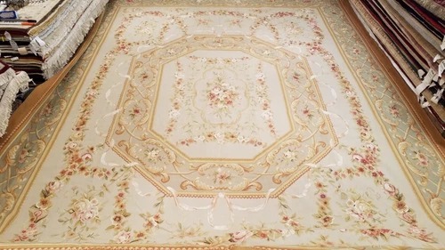 12' x 16' Hand woven French Aubusson Weave 100% wool Area rug