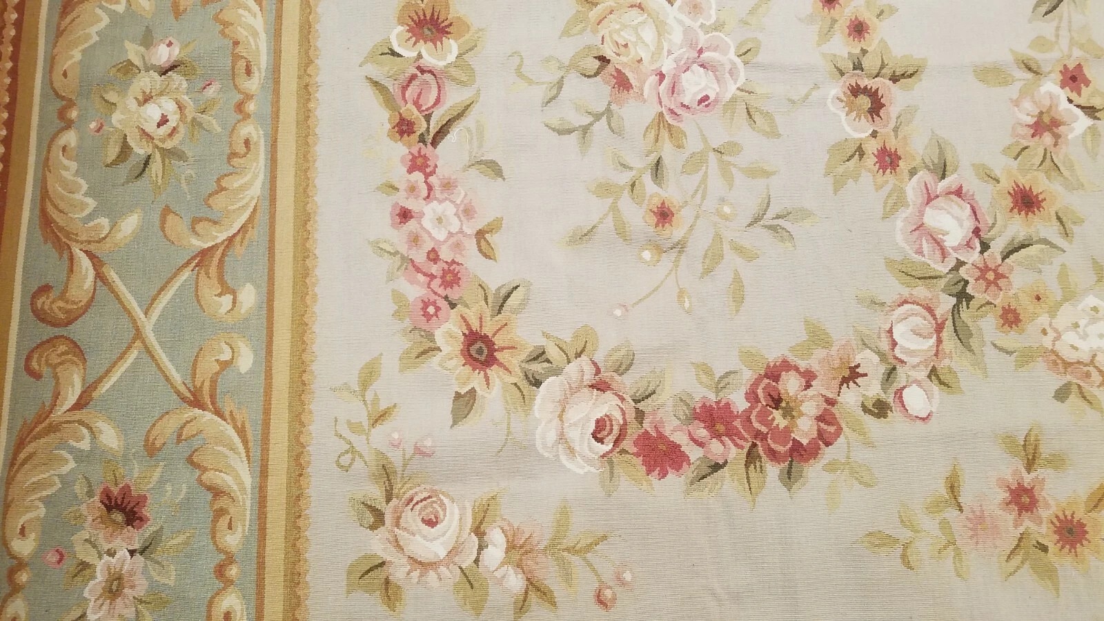 12' x 16' Hand woven French Aubusson Weave 100% wool Area rug
