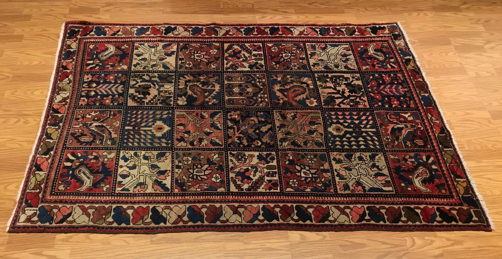 5 x 7.4 Vintage Tribal 100% Wool Hand Knotted Vegetable Dye Area Rug