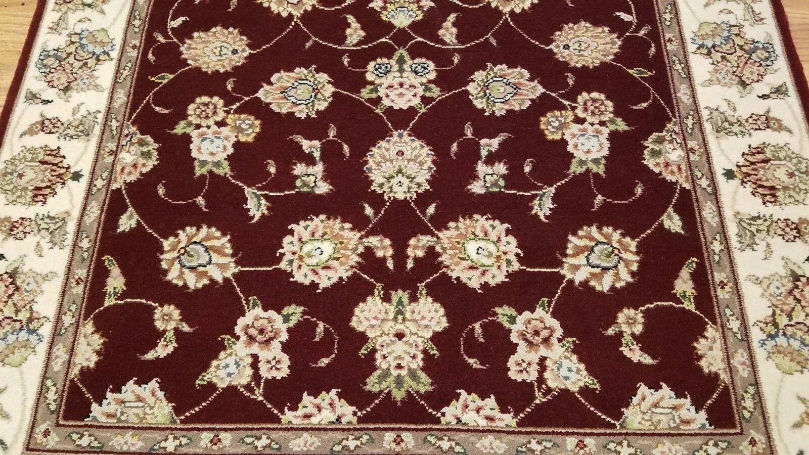 3 x 5 Red Wool & Silk Hand Knotted Area rug
