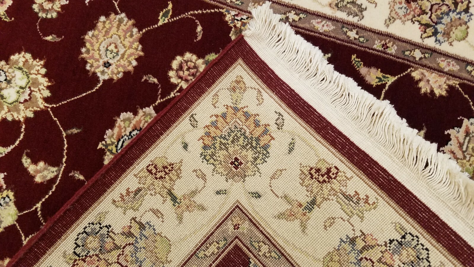 3 x 5 Red Wool & Silk Hand Knotted Area rug