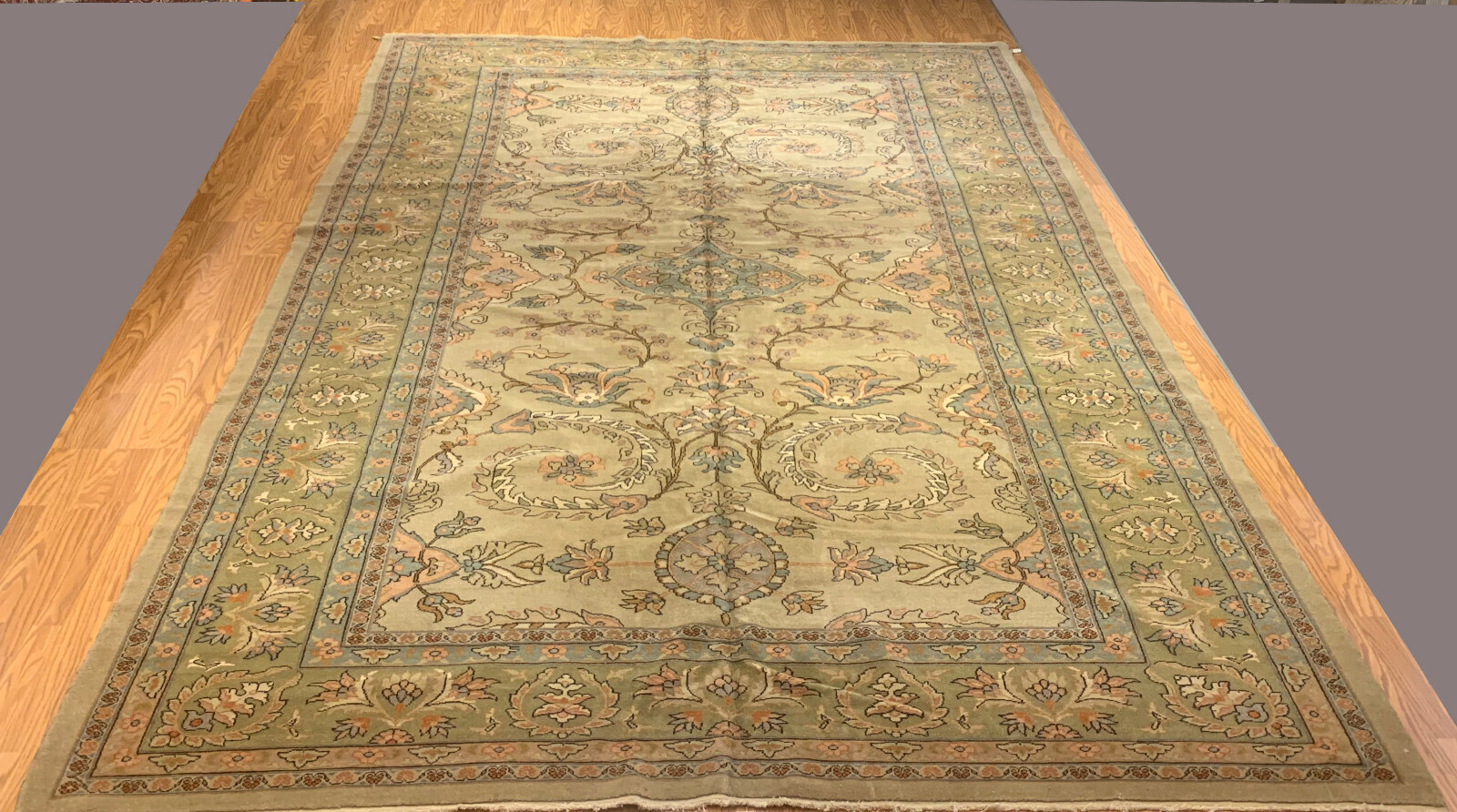 9.2 x 13.3 FineTurkish Ushack Hand knotted Wool EB235974993036 Montaage