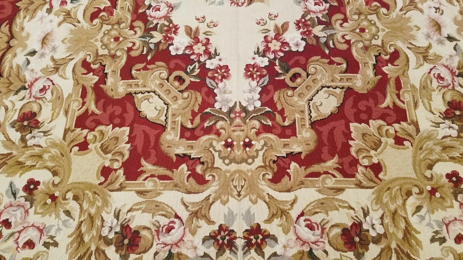 6 x 9 Hand woven French Aubusson Needle point 100% wool Area rug
