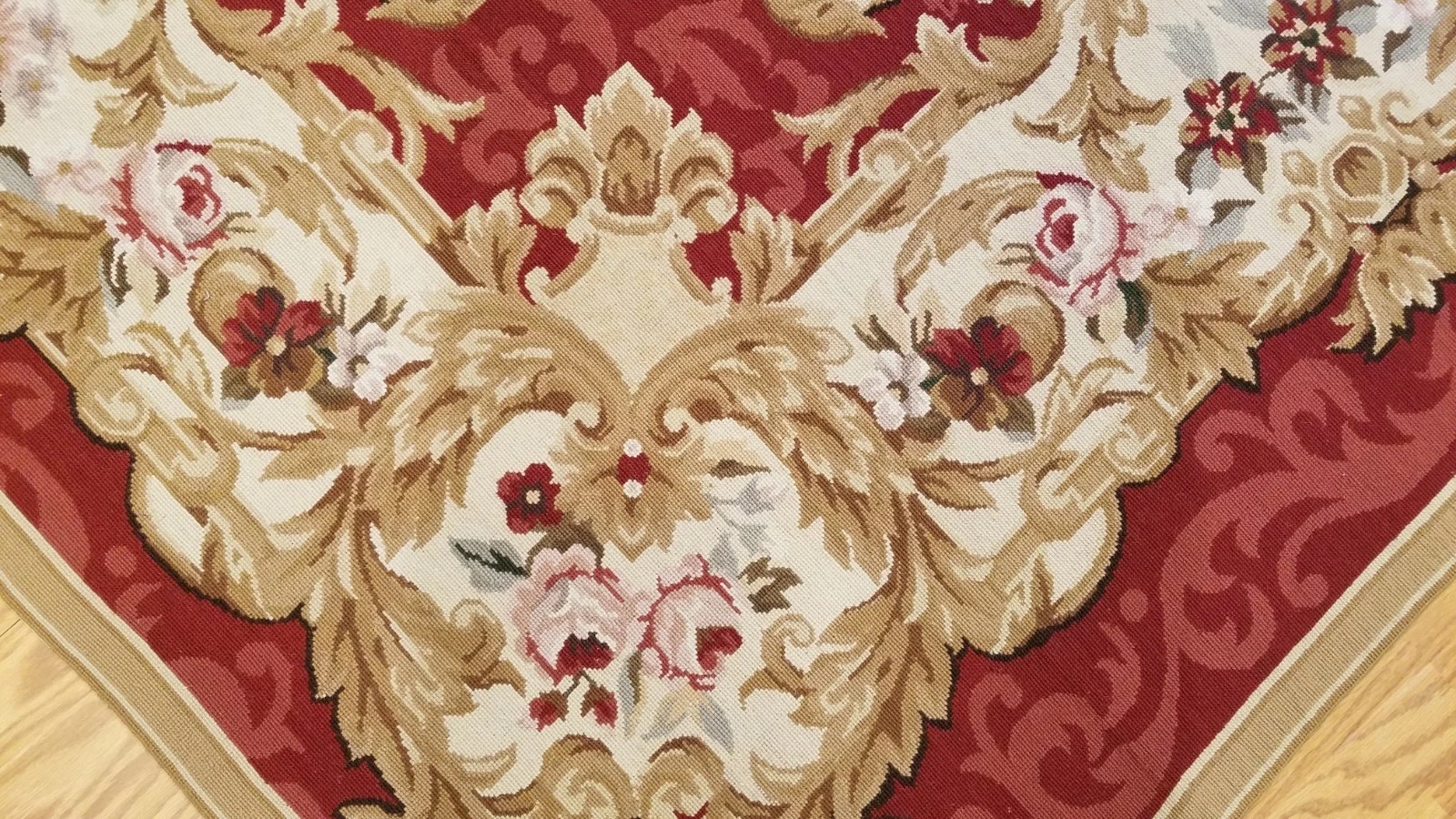 6 x 9 Hand woven French Aubusson Needle point 100% wool Area rug