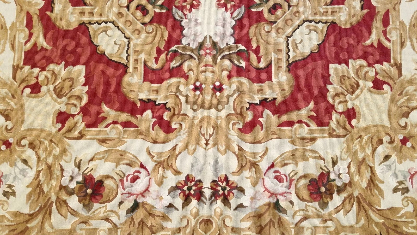 6 x 9 Hand woven French Aubusson Needle point 100% wool Area rug