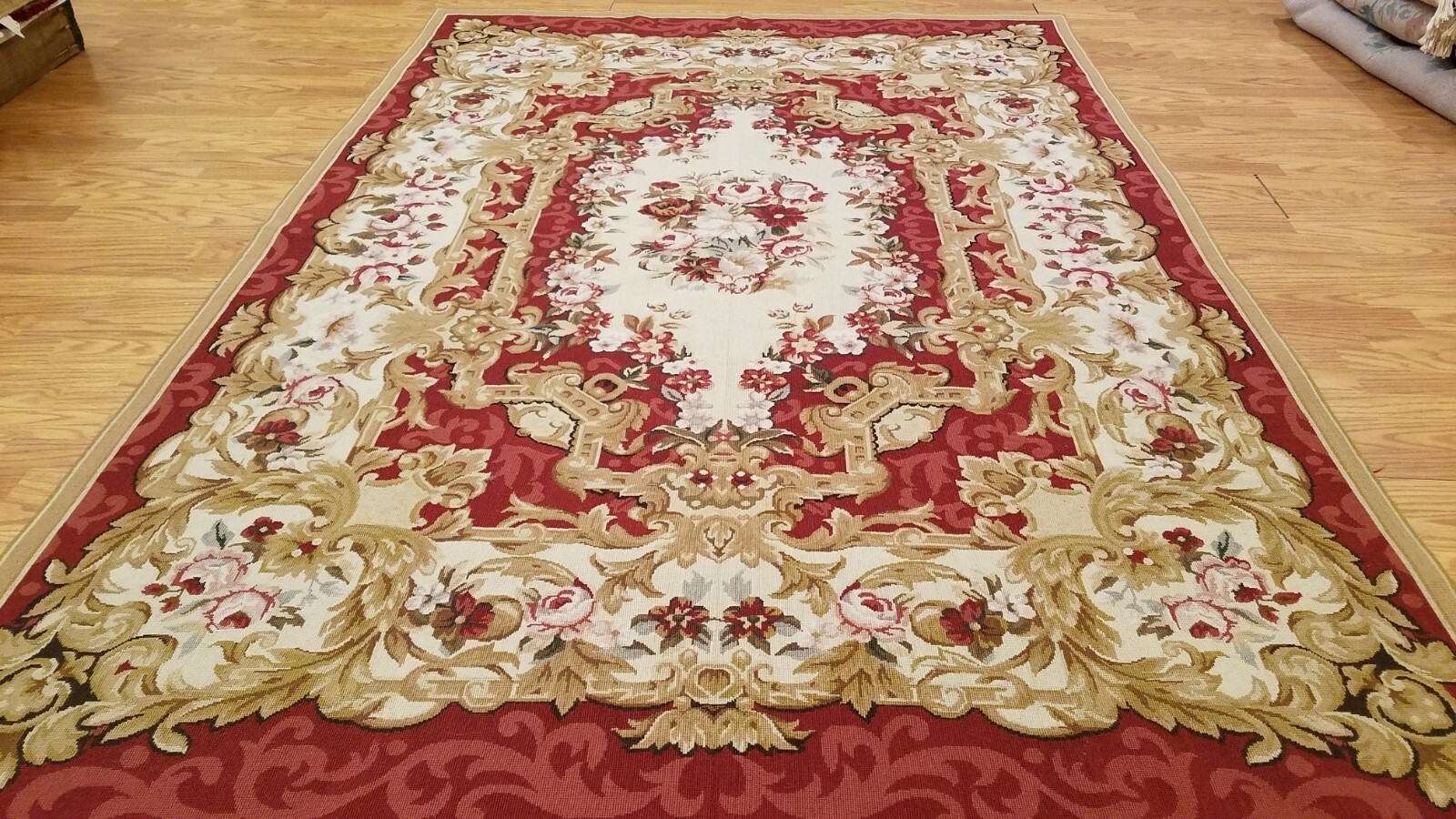 6 x 9 Hand woven French Aubusson Needle point 100% wool Area rug