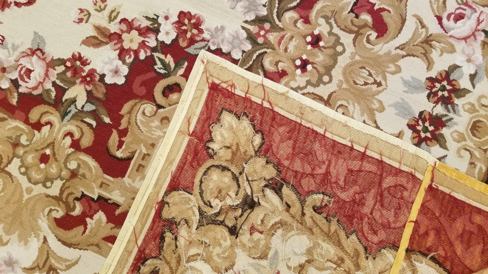 6 x 9 Hand woven French Aubusson Needle point 100% wool Area rug