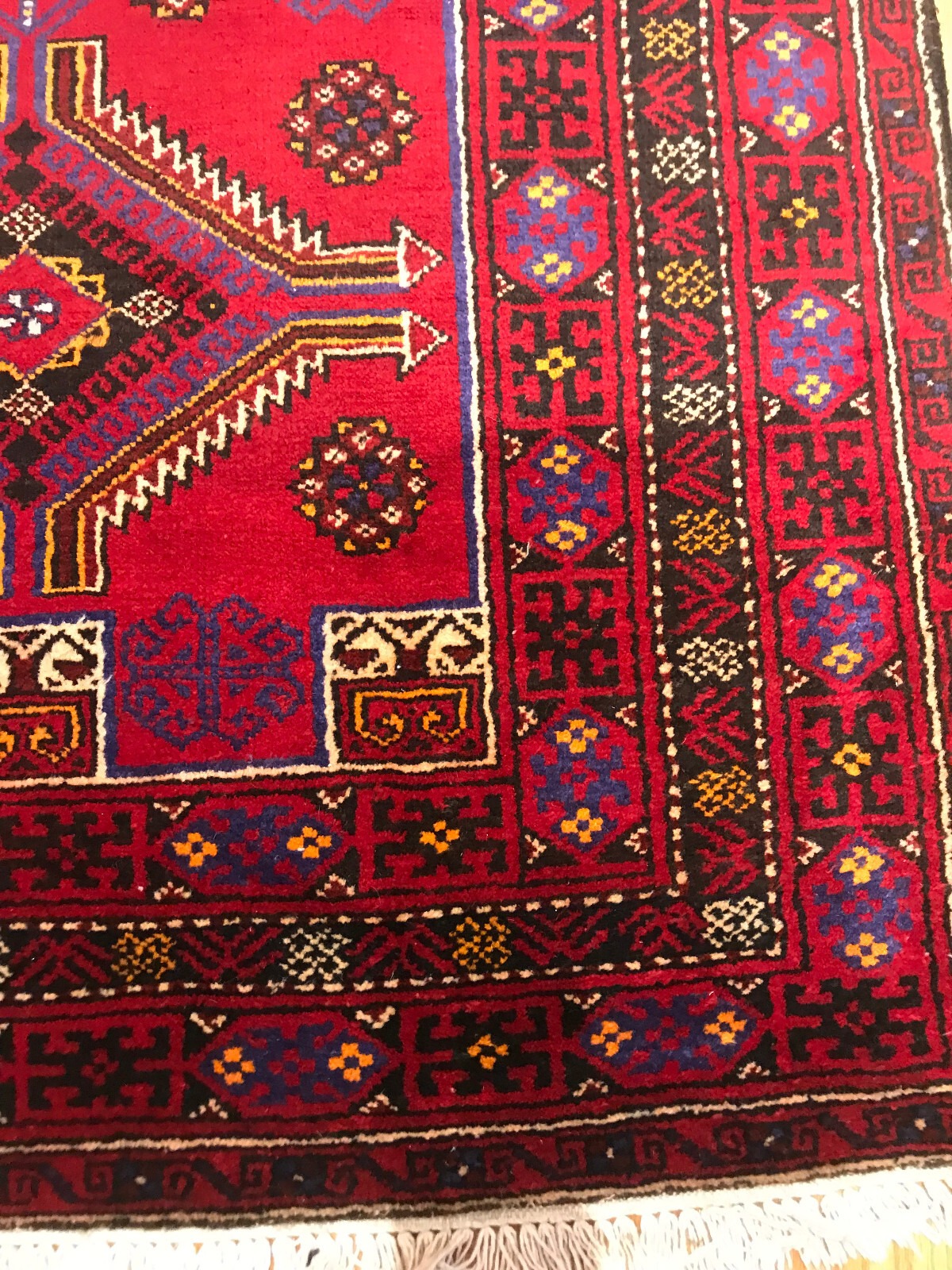 3.10 x 8 Vintage Tribal 100% Wool Hand Knotted Vegetable Dye Area Rug