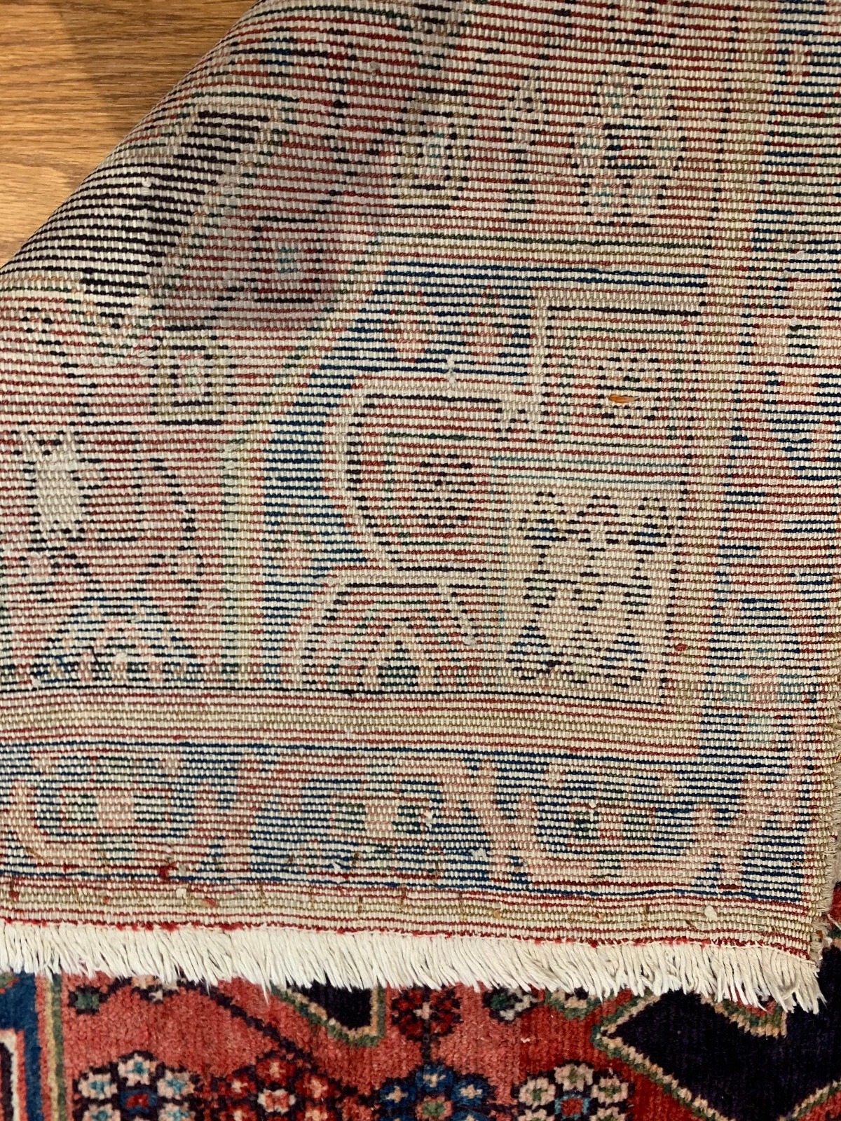 4 x 6.4 Vintage Tribal Geometric Navy 100% Wool Rug Vegetable Dye Rug