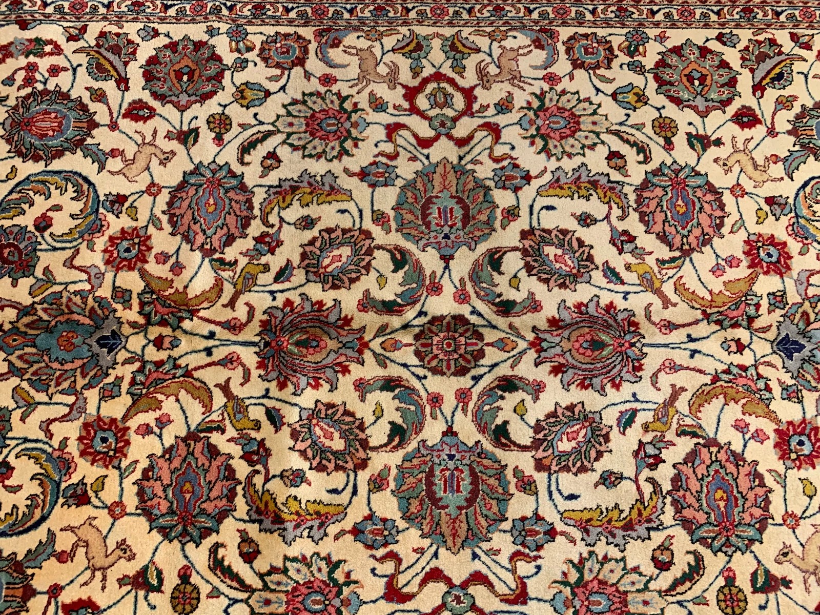 8.1 x 11.7 Vintage Garden Design 100% Wool Hand Knotted Area Rug