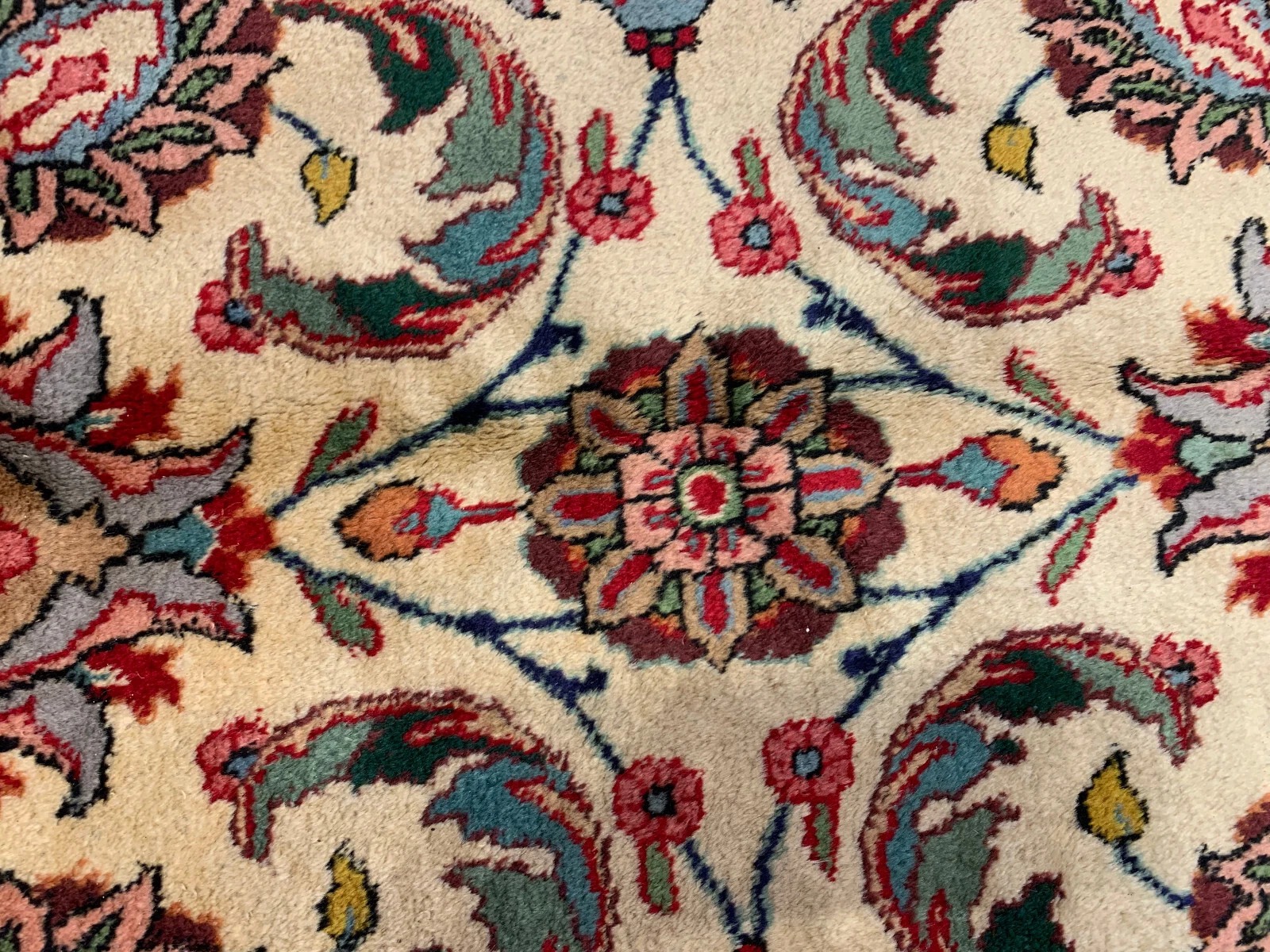 8.1 x 11.7 Vintage Garden Design 100% Wool Hand Knotted Area Rug