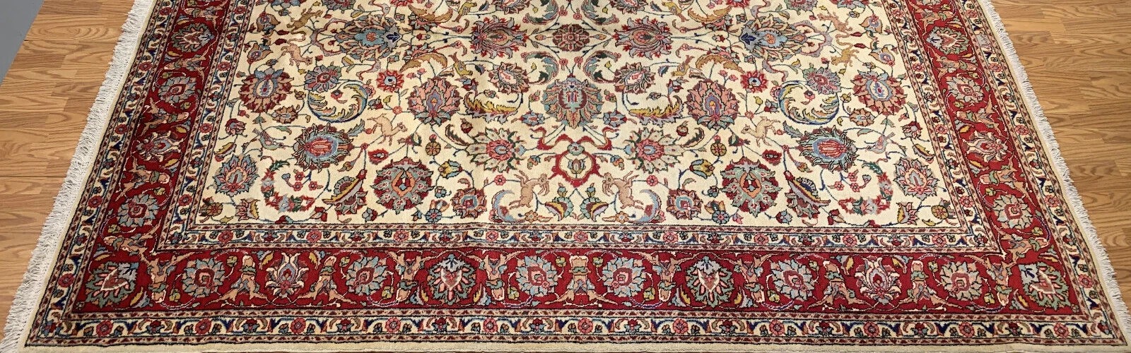 8.1 x 11.7 Vintage Garden Design 100% Wool Hand Knotted Area Rug
