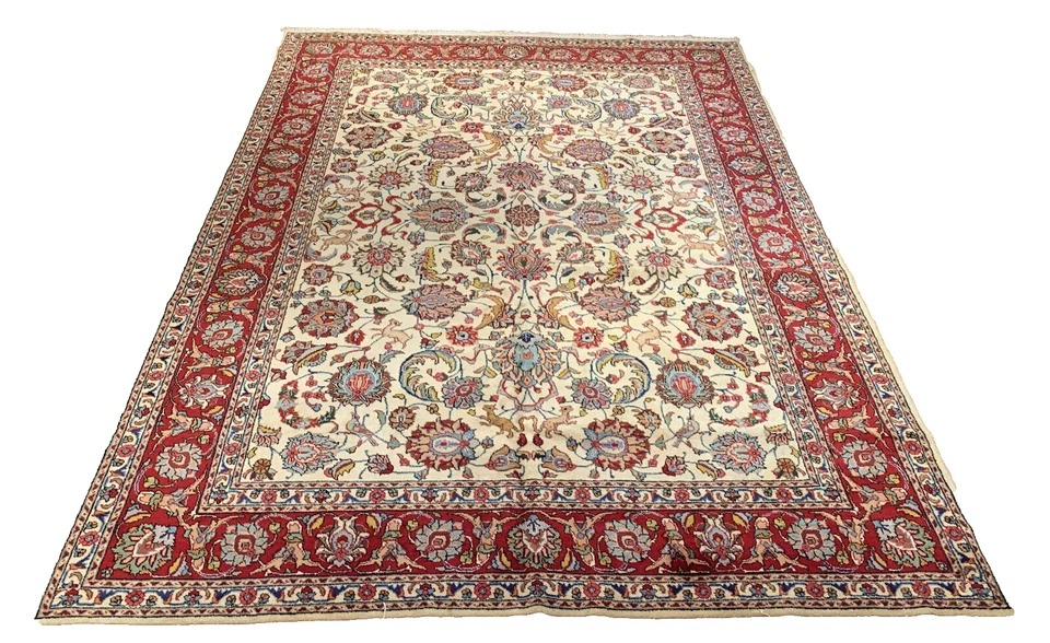 8.1 x 11.7 Vintage Garden Design 100% Wool Hand Knotted Area Rug