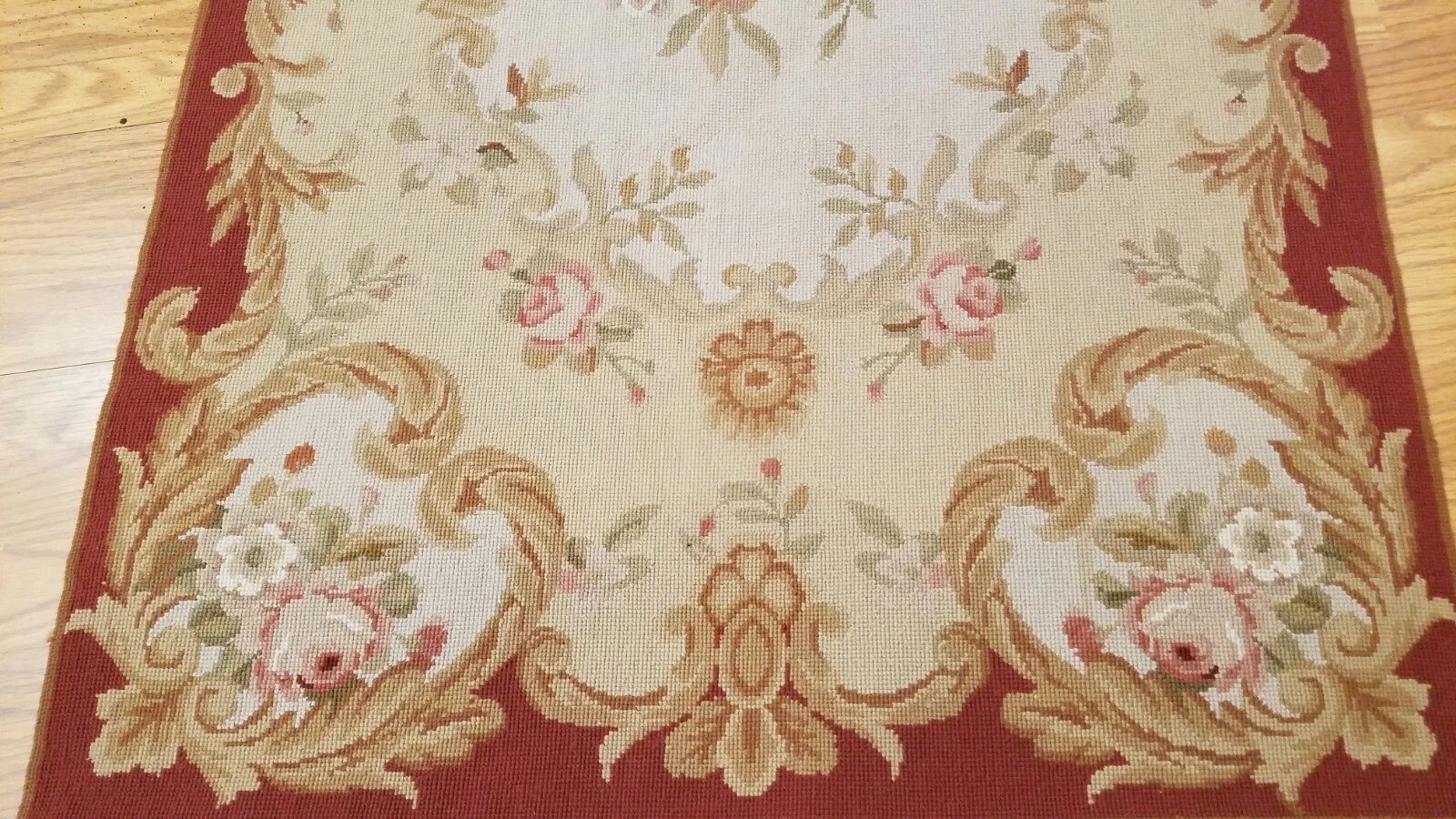 3 x 5 Hand Woven French Aubusson needle point Wool