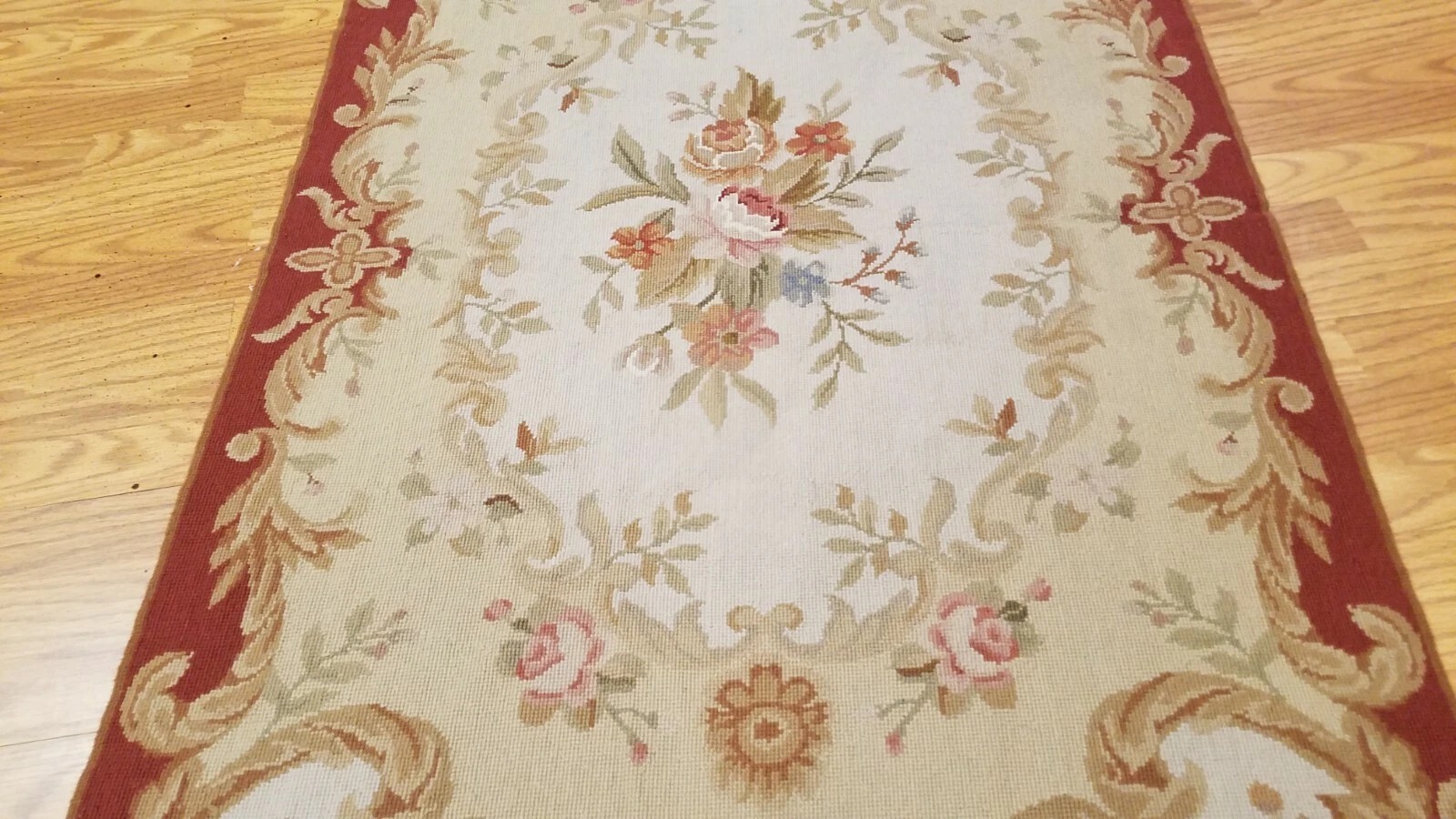 3 x 5 Hand Woven French Aubusson needle point Wool