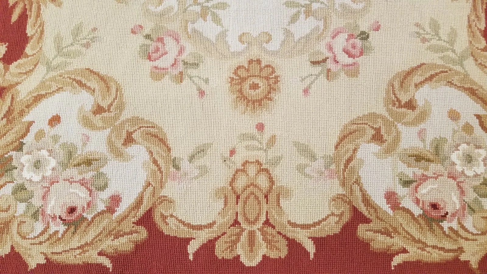 3 x 5 Hand Woven French Aubusson needle point Wool