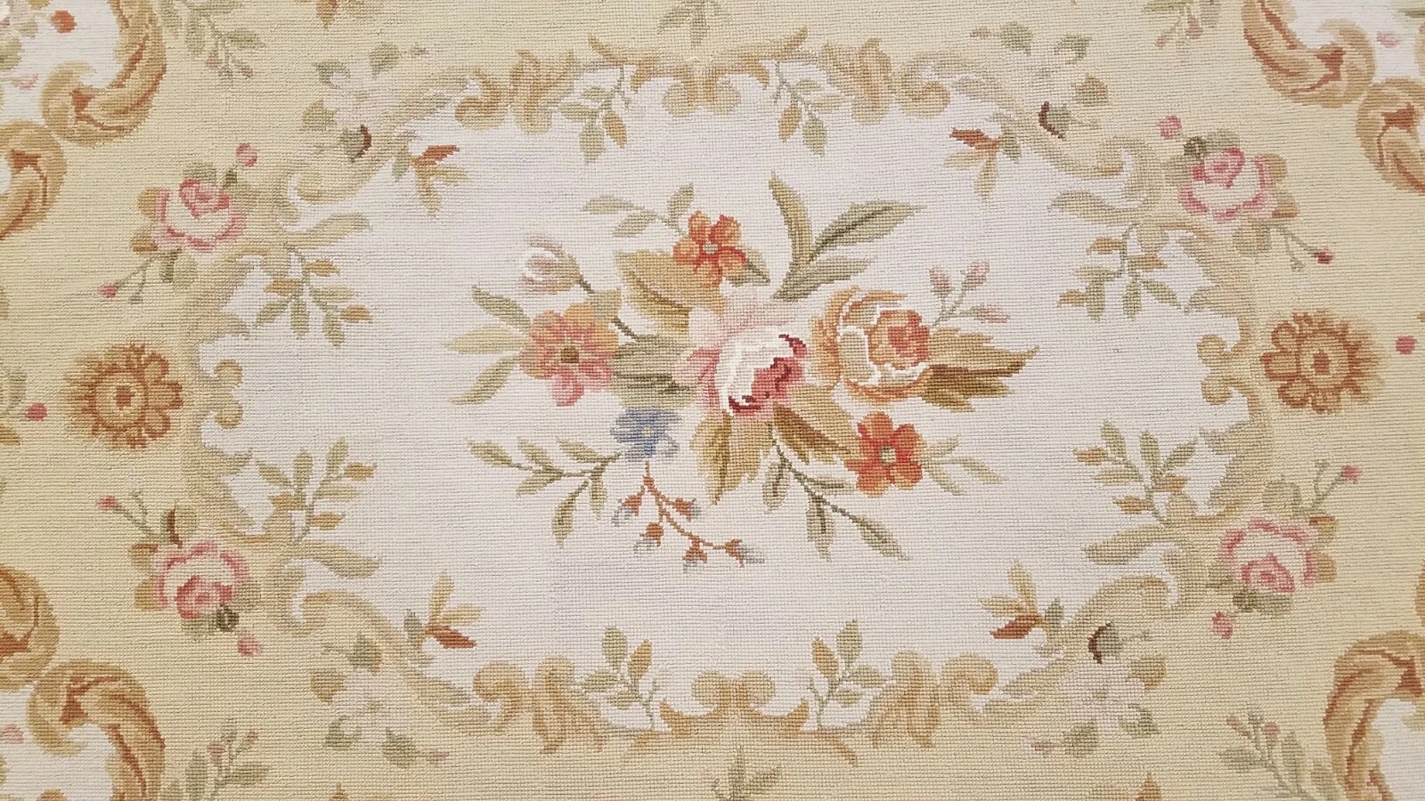 3 x 5 Hand Woven French Aubusson needle point Wool