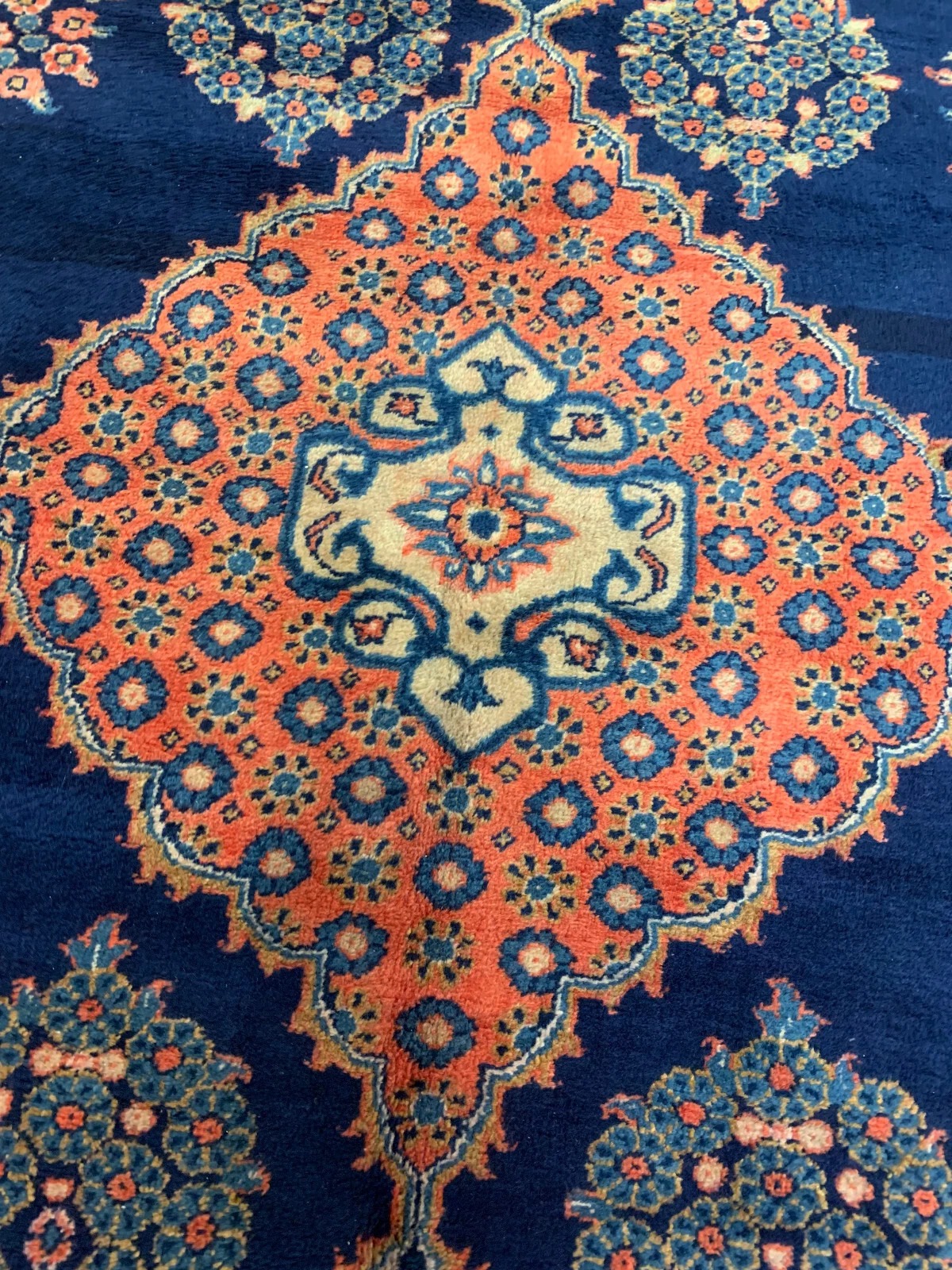 7.4 x 10.3 Vintage Hand Knotted 100% Wool Vegetable Dye Area Rug