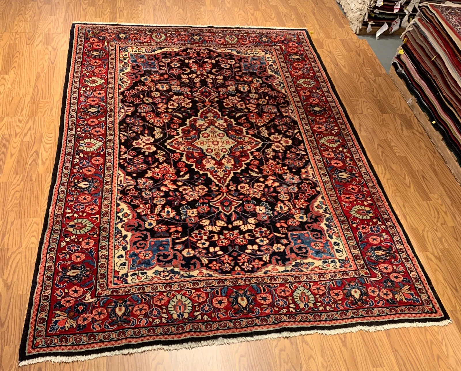 7.2 x 9.7 Vintage Hand Knotted 100% Wool Vegetable Dye Area Rug