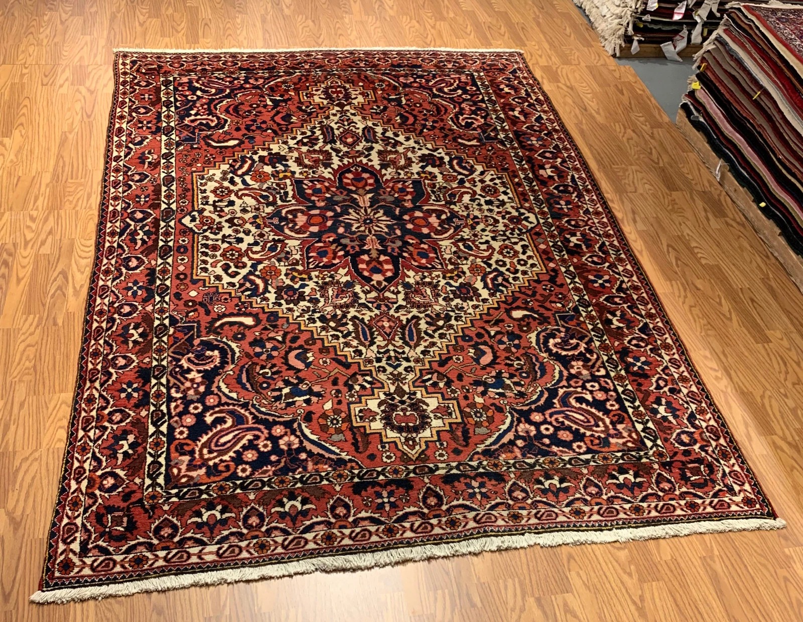 7 x 10.1 Vintage Hand Knotted 100% Wool Vegetable Dye Area Rug