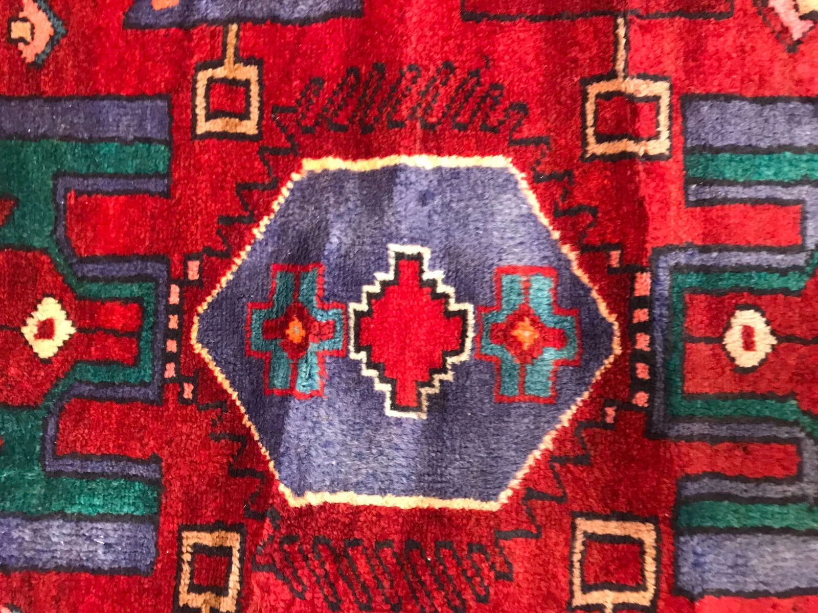 4.3x 7.1 Vintage Tribal 100% Wool Hand Knotted Vegetable Dye Area Rug