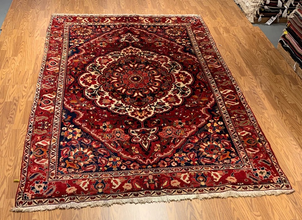 7 x 10 Vintage Hand Knotted 100% Wool Vegetable Dye Area Rug