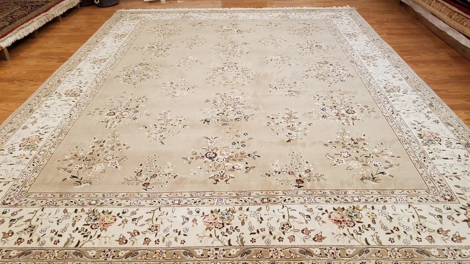 8 x 10 Fine Quality Sino Sarouk Wool & Silk Hand Knotted Oriental Rug