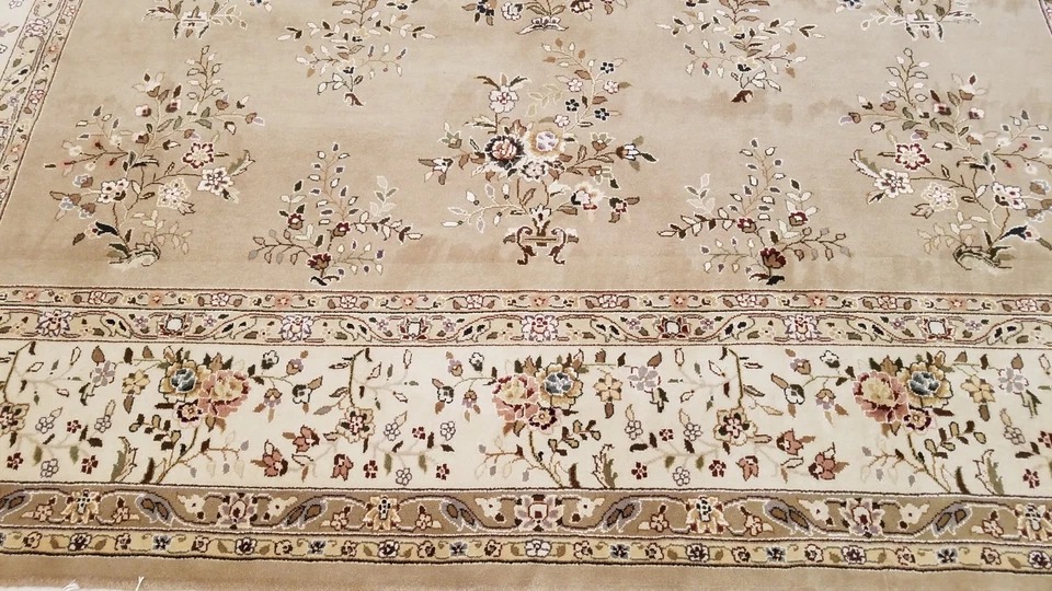 8 x 10 Fine Quality Sino Sarouk Wool & Silk Hand Knotted Oriental Rug