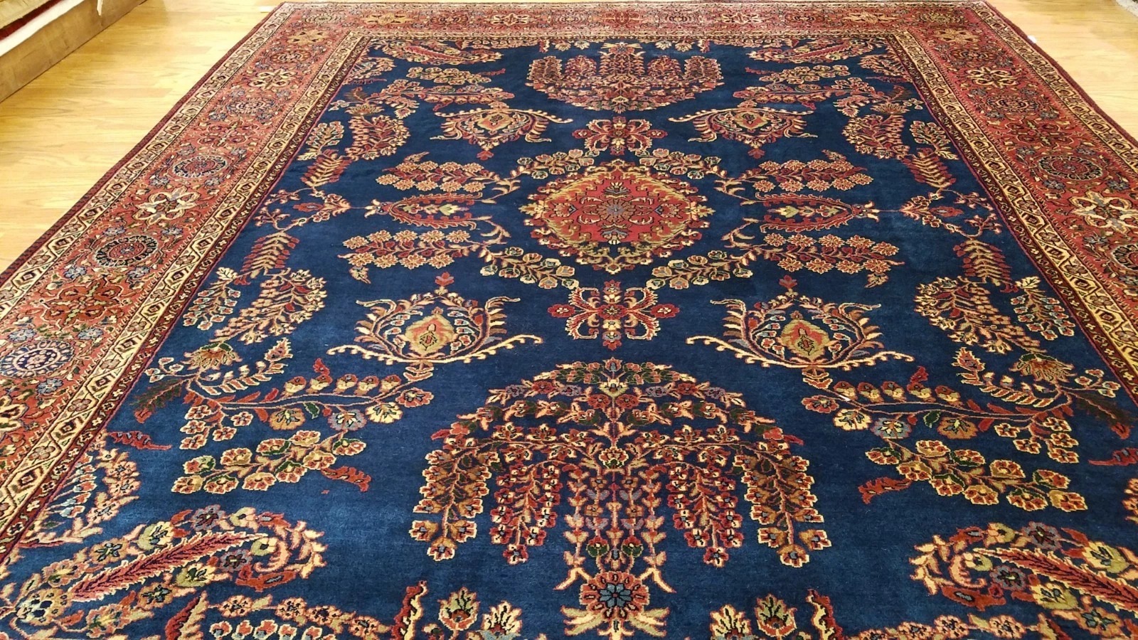 8 x 10 Stunning Beautiful fine Quality Indo Sarouk Hand Knotted Wool Rug