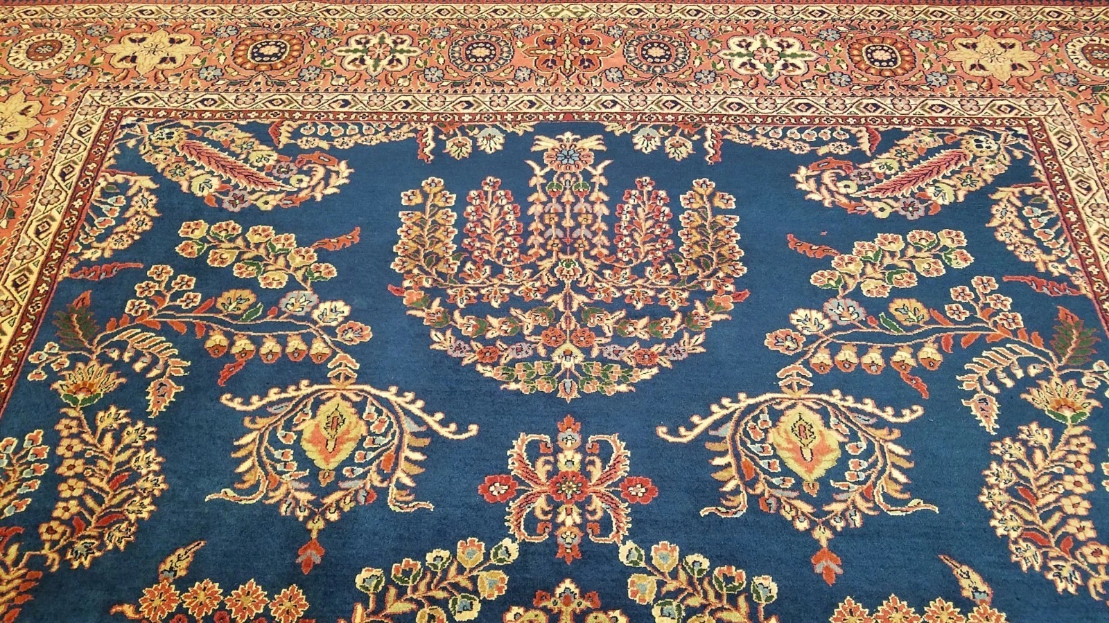 8 x 10 Stunning Beautiful fine Quality Indo Sarouk Hand Knotted Wool Rug