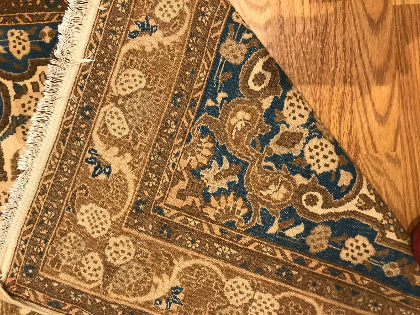 5 x 8 Vintage Tribal Floral Navy 100% Wool Vegetable Dye Rug