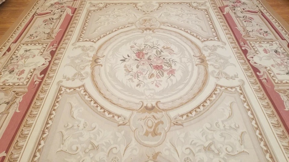 9 x 12 Hand woven French Aubusson Tapestry 100% wool Area rug
